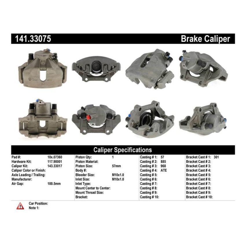 CENTRIC PARTS 141.33075 Centric Semi-Loaded Brake Caliper