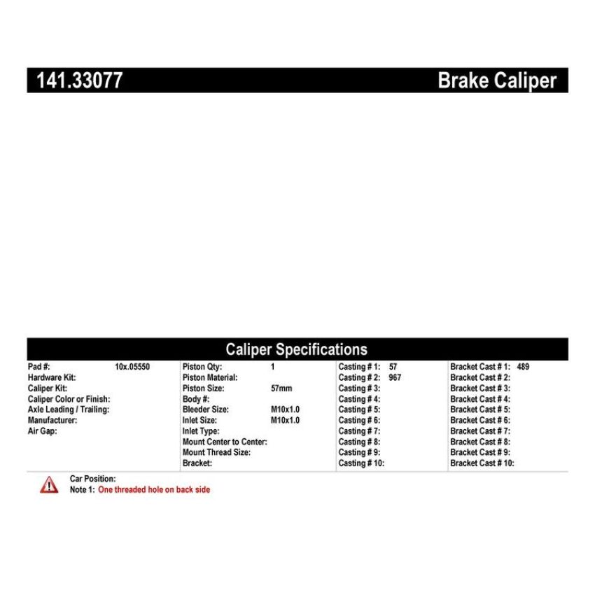 CENTRIC PARTS 141.33077 Centric Semi-Loaded Brake Caliper