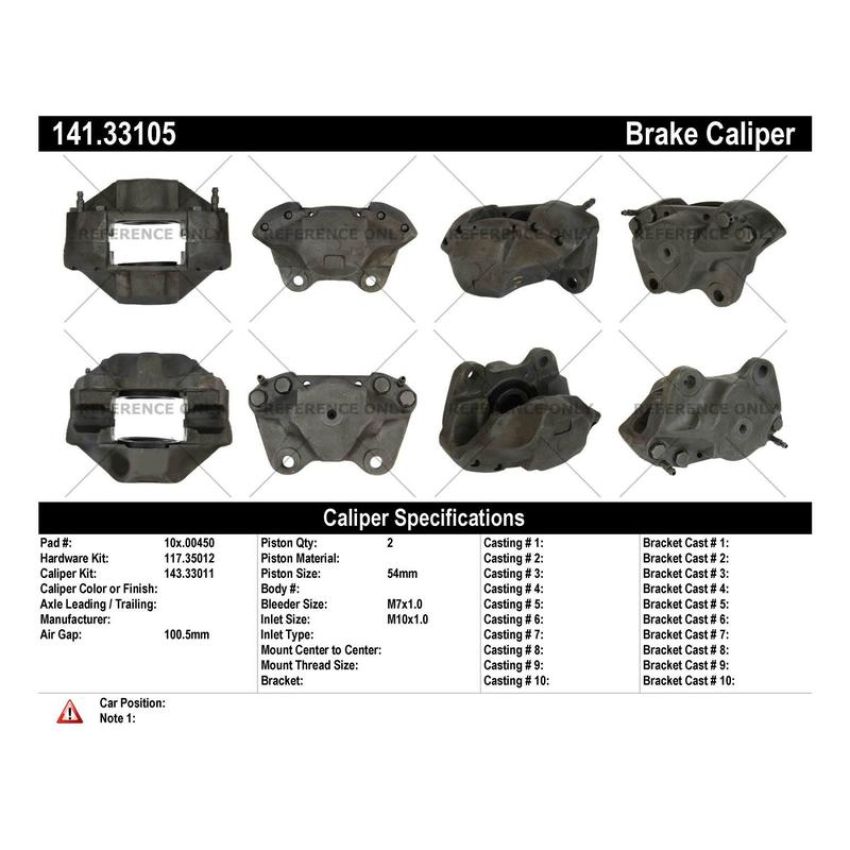 CENTRIC PARTS 141.33105 Centric Semi-Loaded Brake Caliper