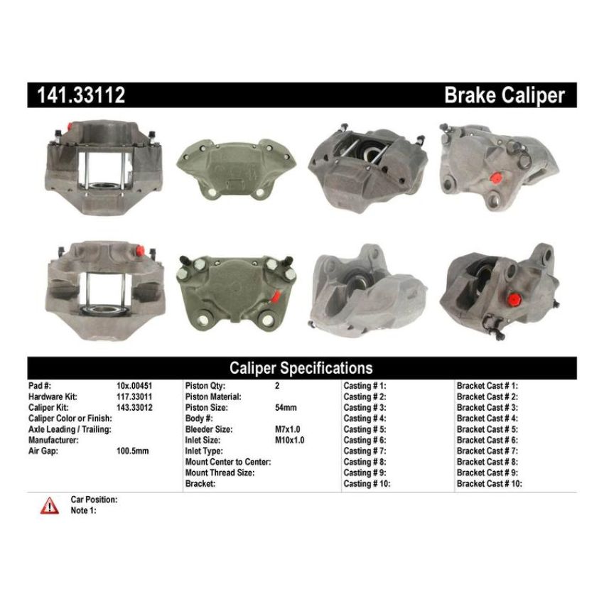 CENTRIC PARTS 141.33112 Centric Semi-Loaded Brake Caliper
