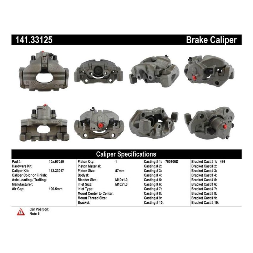CENTRIC PARTS 141.33125 Centric Semi-Loaded Brake Caliper