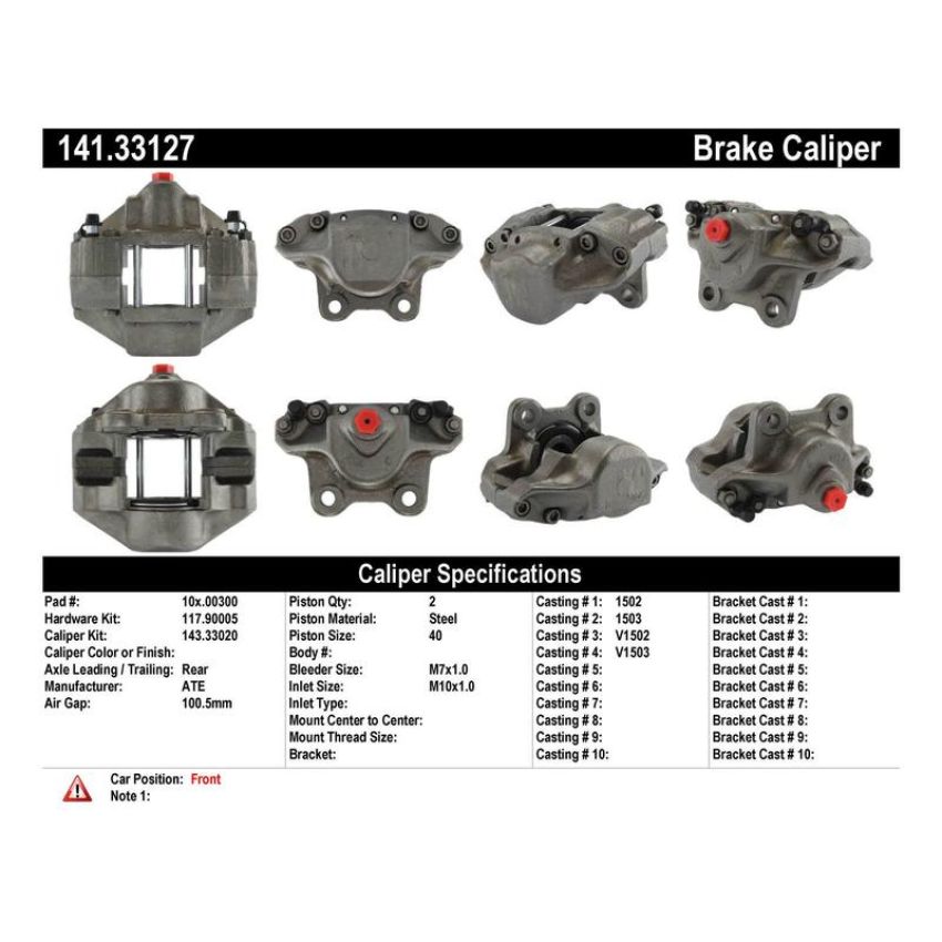CENTRIC PARTS 141.33127 Centric Semi-Loaded Brake Caliper