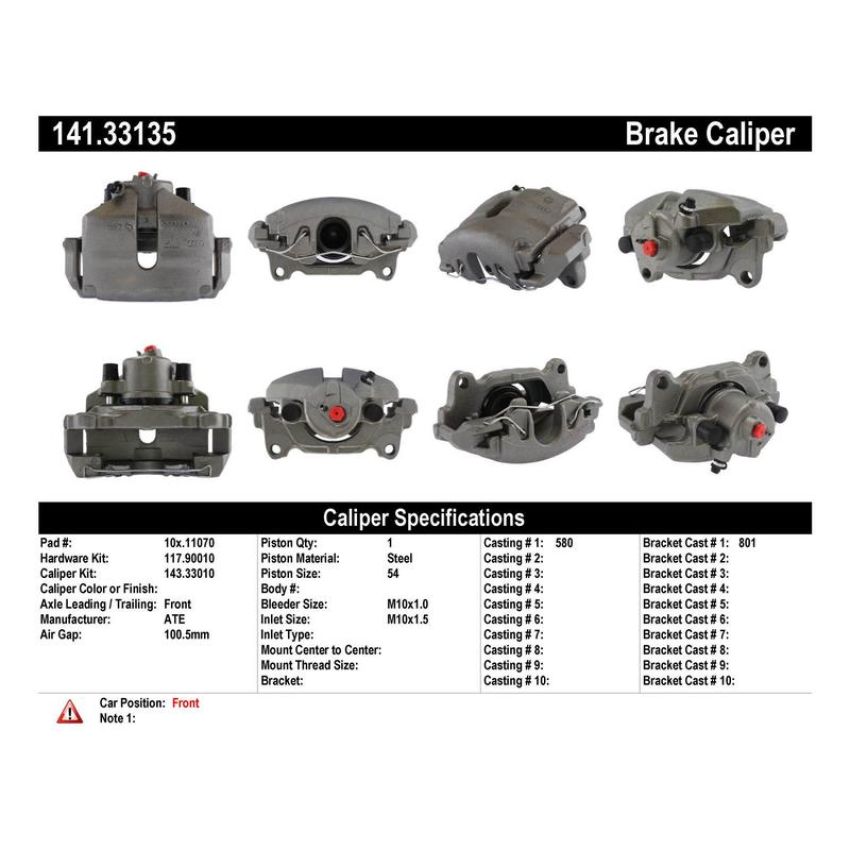 CENTRIC PARTS 141.33135 Centric Semi-Loaded Brake Caliper