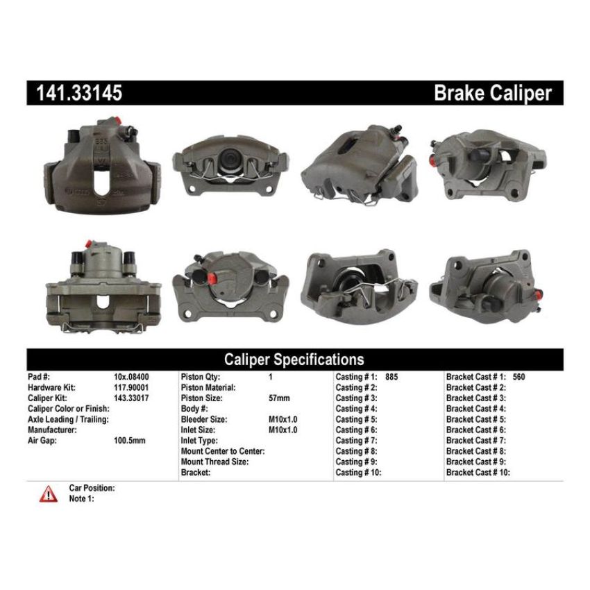 CENTRIC PARTS 141.33145 Centric Semi-Loaded Brake Caliper