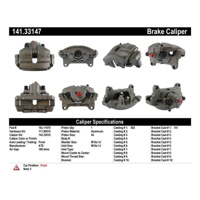 CENTRIC PARTS 141.33147 Centric Semi-Loaded Brake Caliper