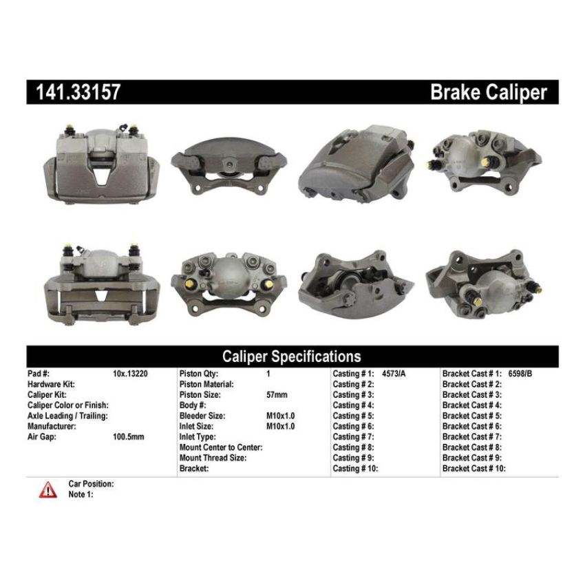 CENTRIC PARTS 141.33157 Centric Semi-Loaded Brake Caliper