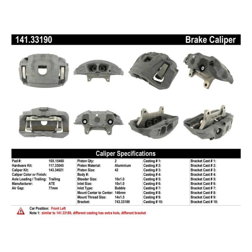 CENTRIC PARTS 141.33190 Centric Semi-Loaded Brake Caliper