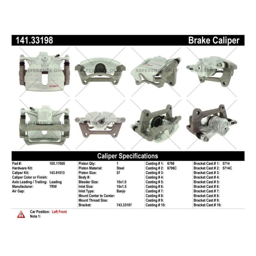 CENTRIC PARTS 141.33198 Centric Semi-Loaded Brake Caliper