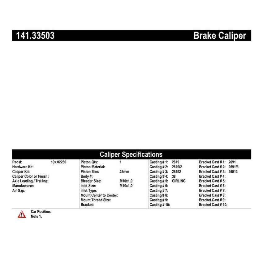 CENTRIC PARTS 141.33503 Centric Semi-Loaded Brake Caliper