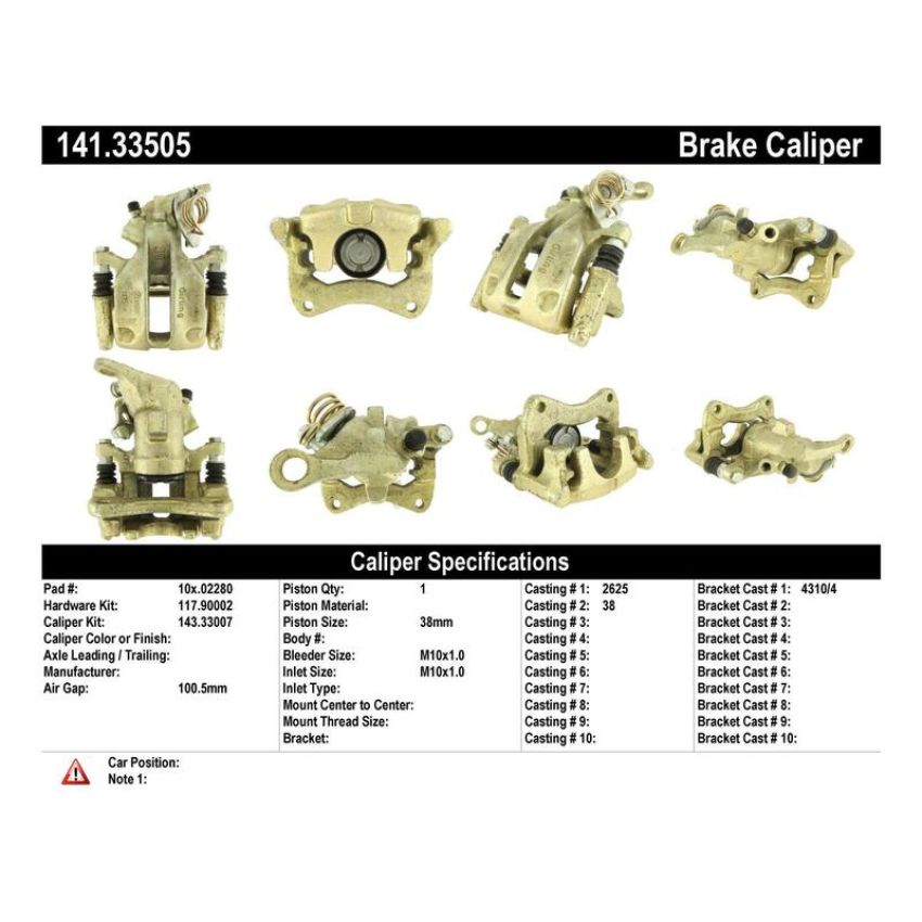 CENTRIC PARTS 141.33505 Centric Semi-Loaded Brake Caliper
