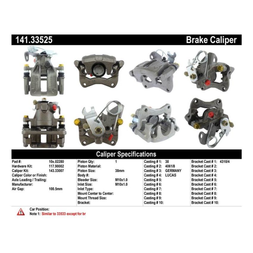CENTRIC PARTS 141.33525 Centric Semi-Loaded Brake Caliper
