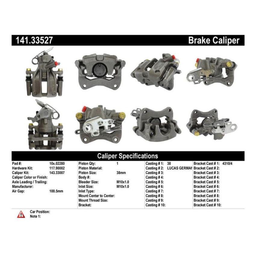 CENTRIC PARTS 141.33527 Centric Semi-Loaded Brake Caliper