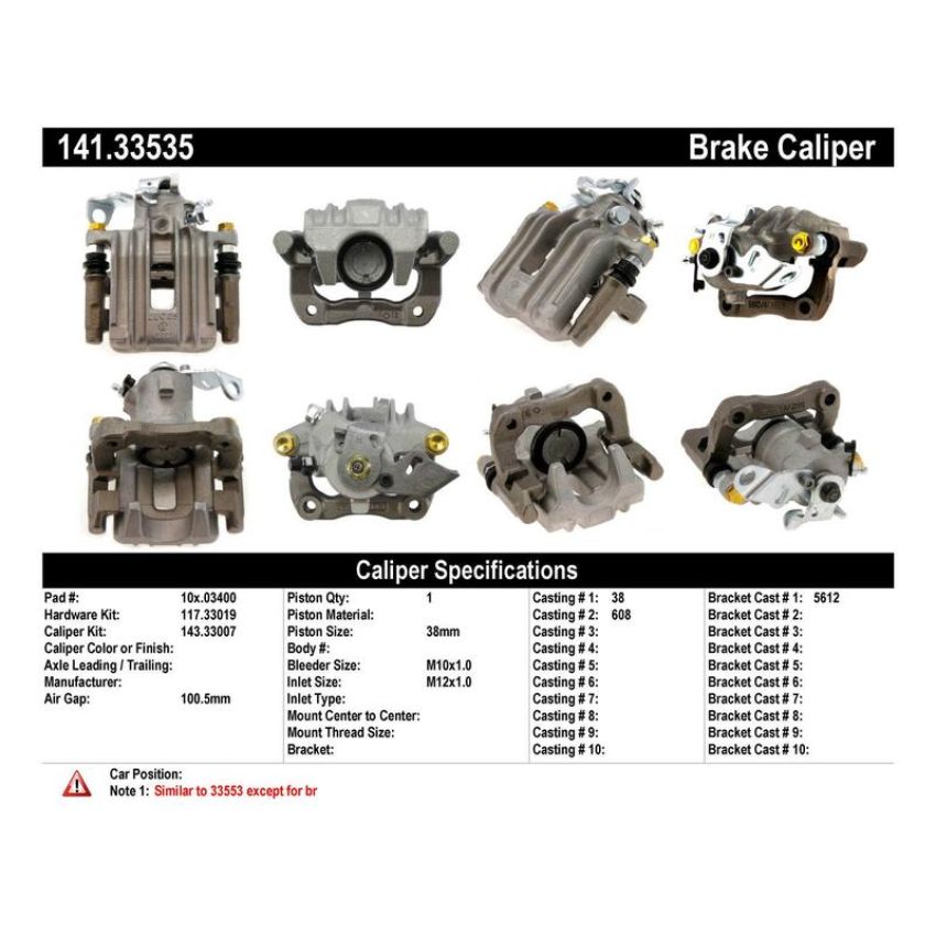 CENTRIC PARTS 141.33535 Centric Semi-Loaded Brake Caliper