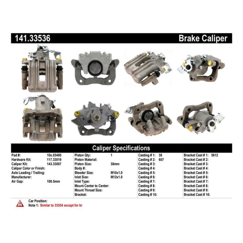 CENTRIC PARTS 141.33536 Centric Semi-Loaded Brake Caliper