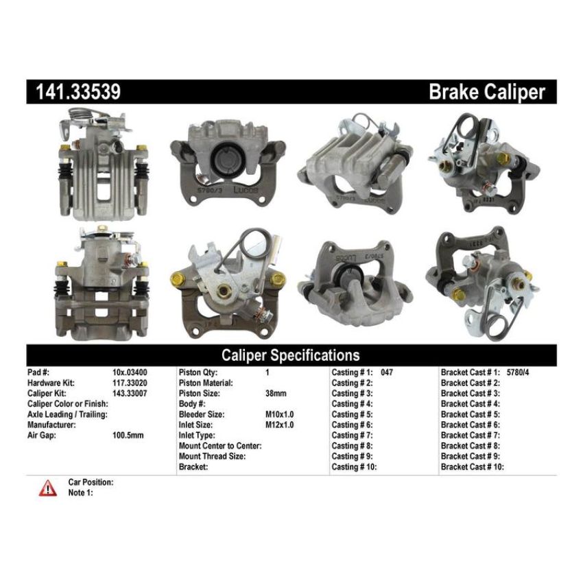 CENTRIC PARTS 141.33539 Centric Semi-Loaded Brake Caliper