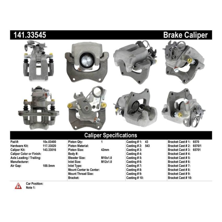 CENTRIC PARTS 141.33545 Centric Semi-Loaded Brake Caliper