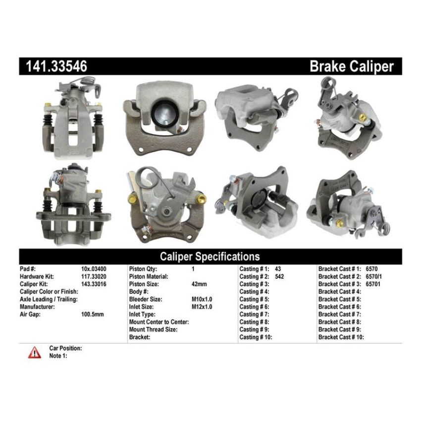CENTRIC PARTS 141.33546 Centric Semi-Loaded Brake Caliper