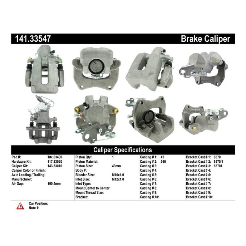 CENTRIC PARTS 141.33547 Centric Semi-Loaded Brake Caliper