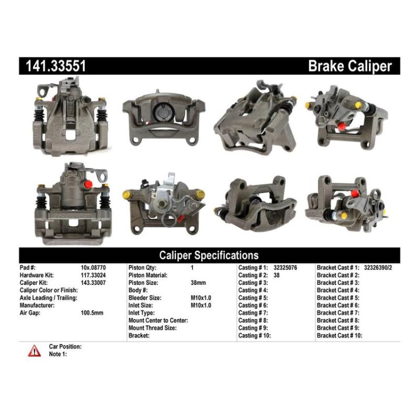 CENTRIC PARTS 141.33551 Centric Semi-Loaded Brake Caliper