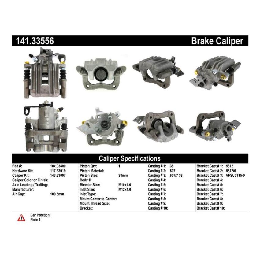 CENTRIC PARTS 141.33556 Centric Semi-Loaded Brake Caliper