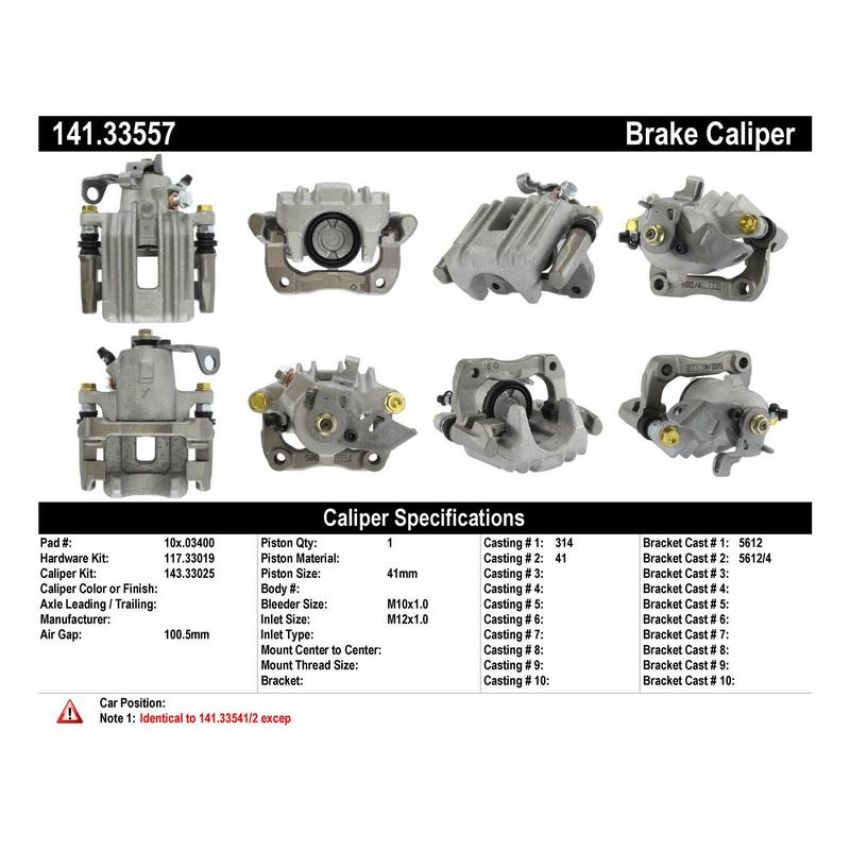 CENTRIC PARTS 141.33557 Centric Semi-Loaded Brake Caliper