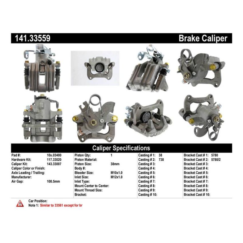 CENTRIC PARTS 141.33559 Centric Semi-Loaded Brake Caliper