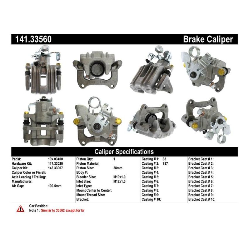CENTRIC PARTS 141.33560 Centric Semi-Loaded Brake Caliper