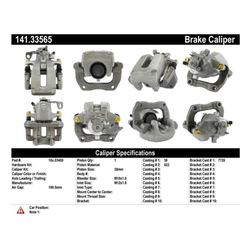 CENTRIC PARTS 141.33565 Centric Semi-Loaded Brake Caliper
