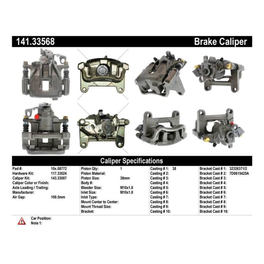 CENTRIC PARTS 141.33568 Centric Semi-Loaded Brake Caliper