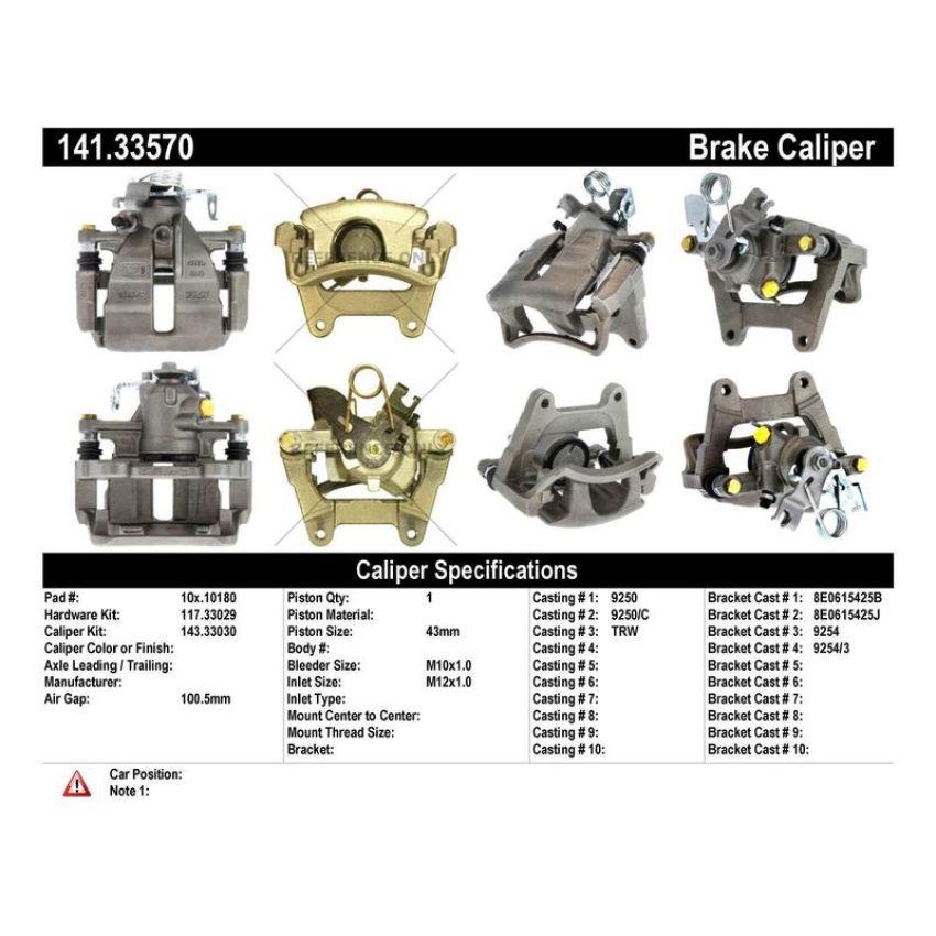CENTRIC PARTS 141.33570 Centric Semi-Loaded Brake Caliper