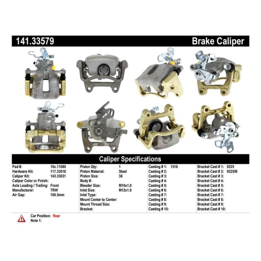 CENTRIC PARTS 141.33579 Centric Semi-Loaded Brake Caliper