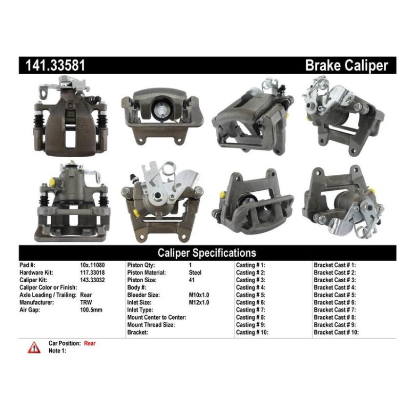 CENTRIC PARTS 141.33581 Centric Semi-Loaded Brake Caliper