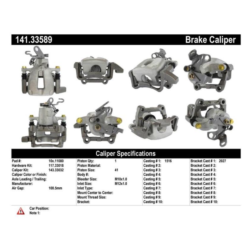 CENTRIC PARTS 141.33589 Centric Semi-Loaded Brake Caliper