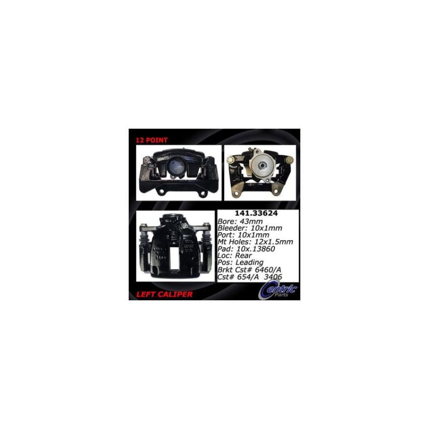 CENTRIC PARTS 141.33624 Centric Semi-Loaded Brake Caliper EPB