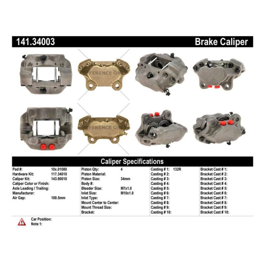 CENTRIC PARTS 141.34003 Centric Semi-Loaded Brake Caliper