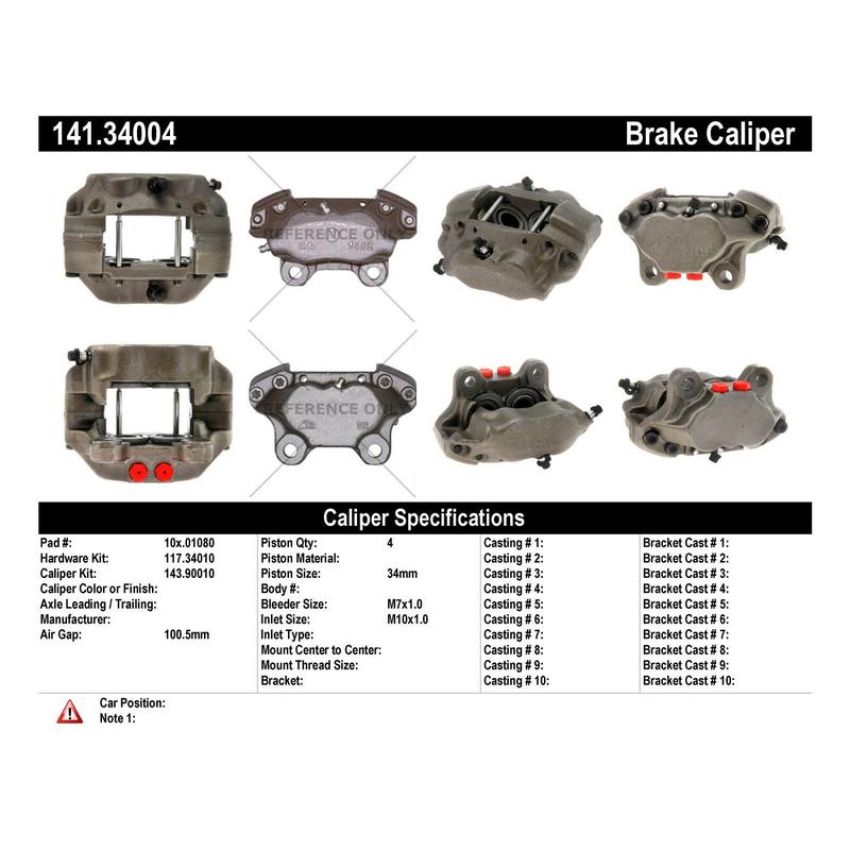 CENTRIC PARTS 141.34004 Centric Semi-Loaded Brake Caliper