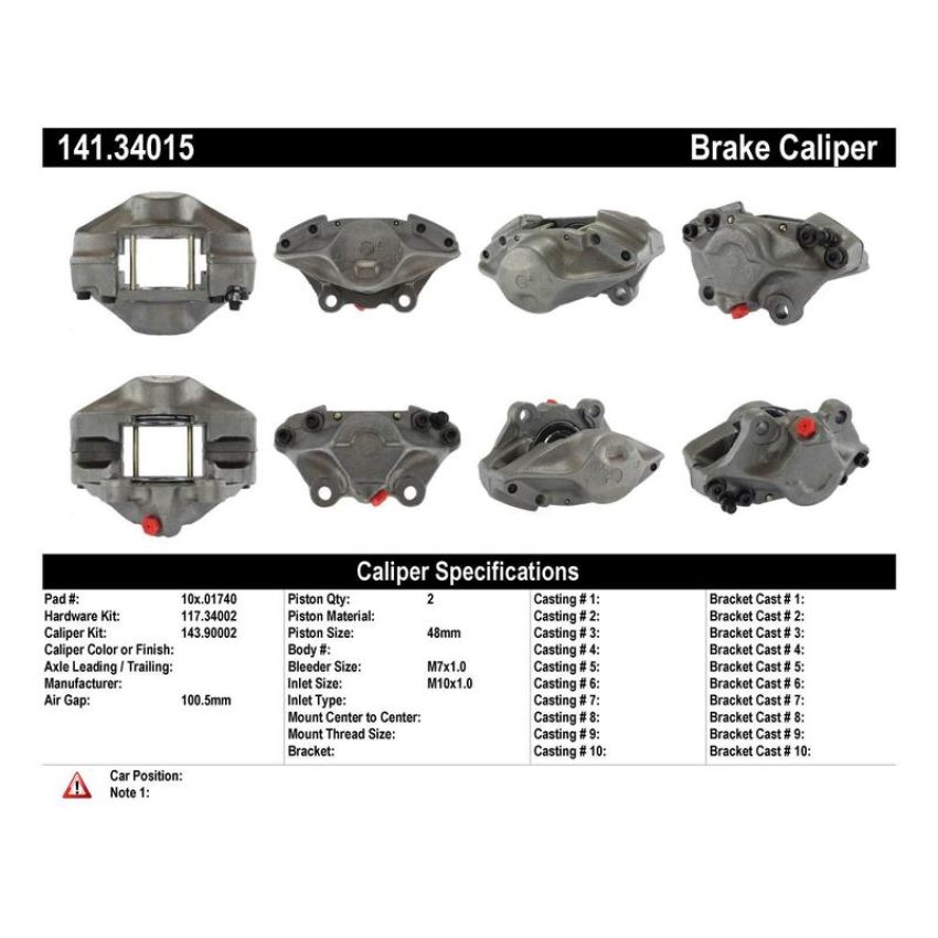 CENTRIC PARTS 141.34015 Centric Semi-Loaded Brake Caliper