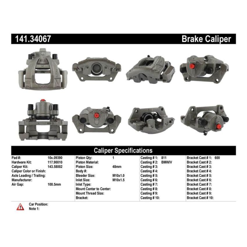 CENTRIC PARTS 141.34067 Centric Semi-Loaded Brake Caliper