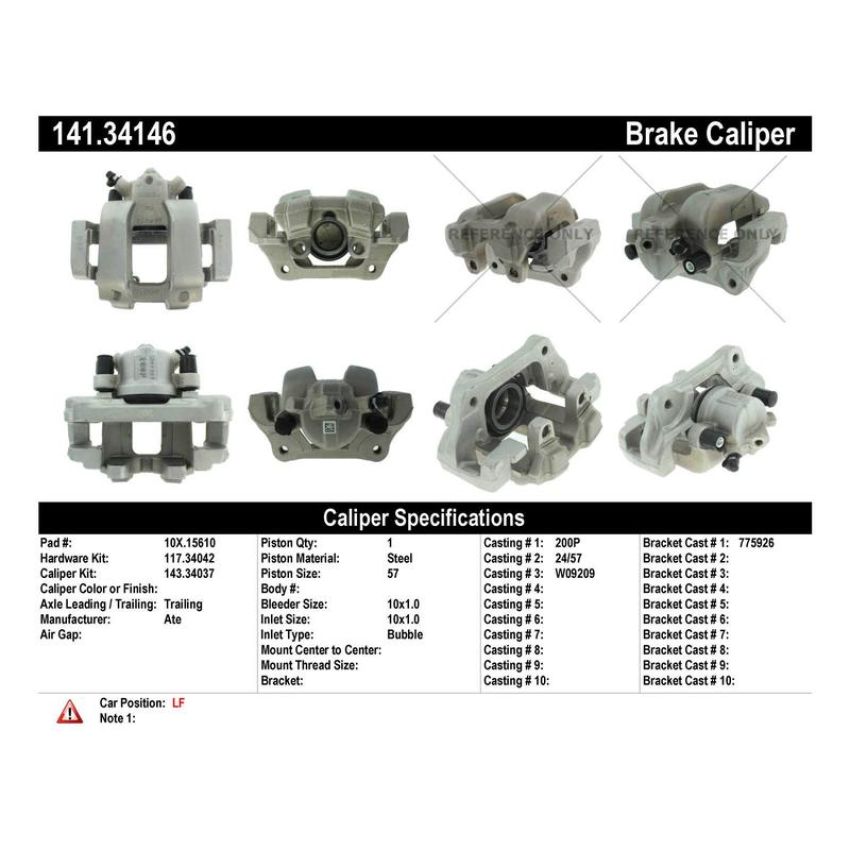 CENTRIC PARTS 141.34146 Centric Semi-Loaded Brake Caliper