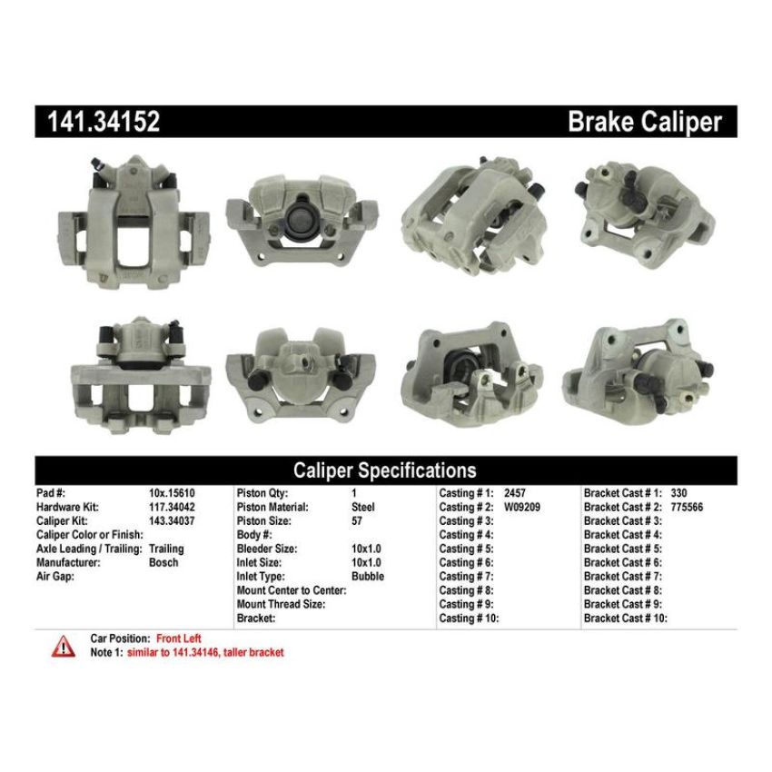 CENTRIC PARTS 141.34152 Centric Semi-Loaded Brake Caliper