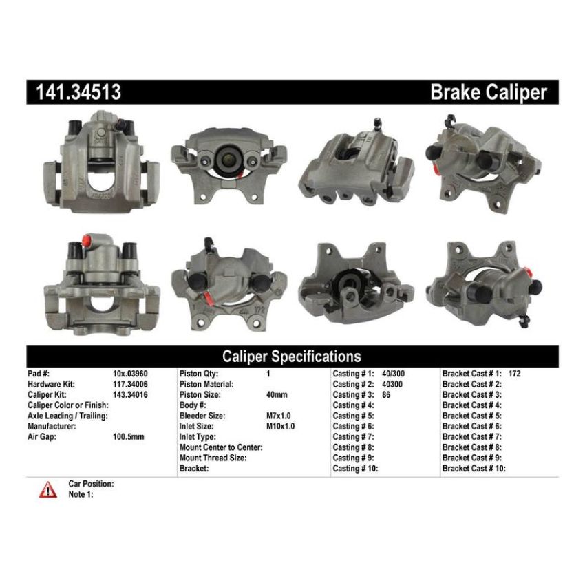CENTRIC PARTS 141.34513 Centric Semi-Loaded Brake Caliper