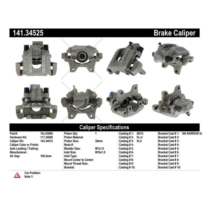 CENTRIC PARTS 141.34525 Centric Semi-Loaded Brake Caliper
