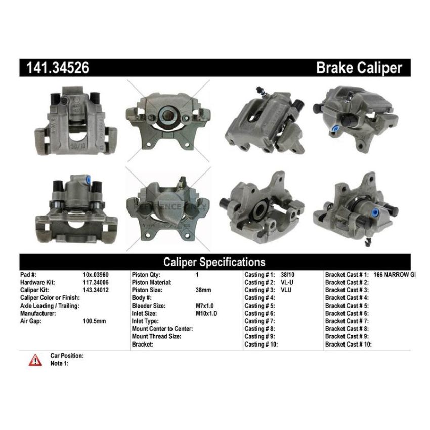 CENTRIC PARTS 141.34526 Centric Semi-Loaded Brake Caliper