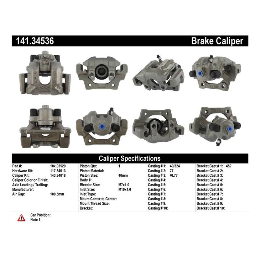 CENTRIC PARTS 141.34536 Centric Semi-Loaded Brake Caliper