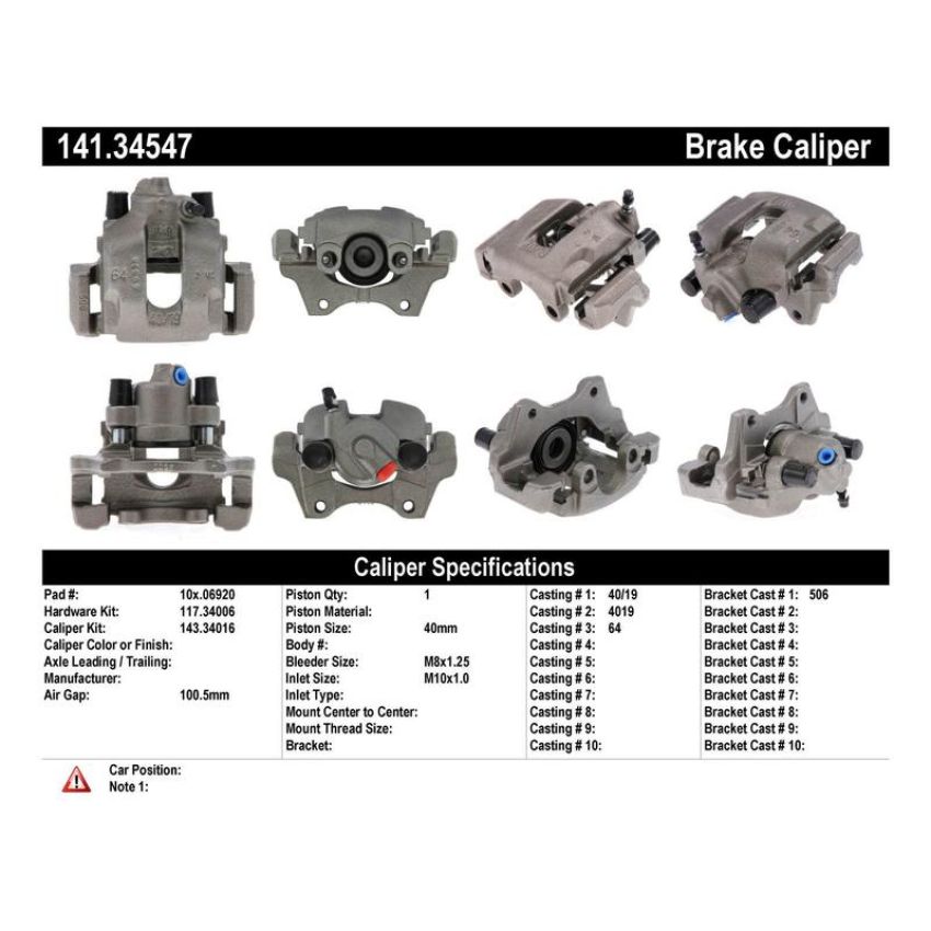 CENTRIC PARTS 141.34547 Centric Semi-Loaded Brake Caliper