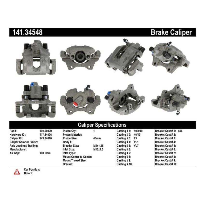 CENTRIC PARTS 141.34548 Centric Semi-Loaded Brake Caliper