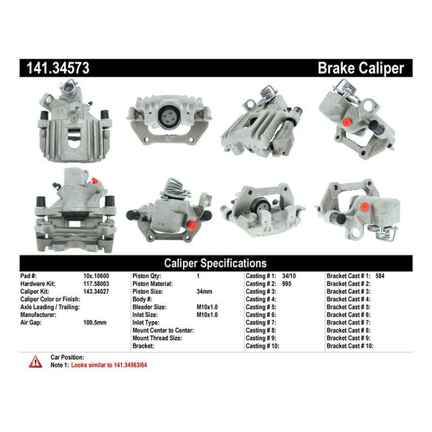 CENTRIC PARTS 141.34573 Centric Semi-Loaded Brake Caliper