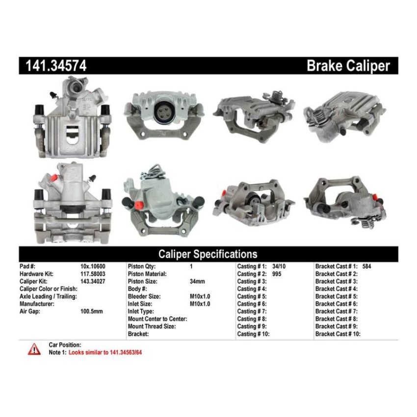 CENTRIC PARTS 141.34574 Centric Semi-Loaded Brake Caliper