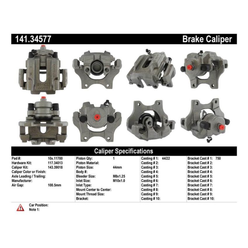 CENTRIC PARTS 141.34577 Centric Semi-Loaded Brake Caliper