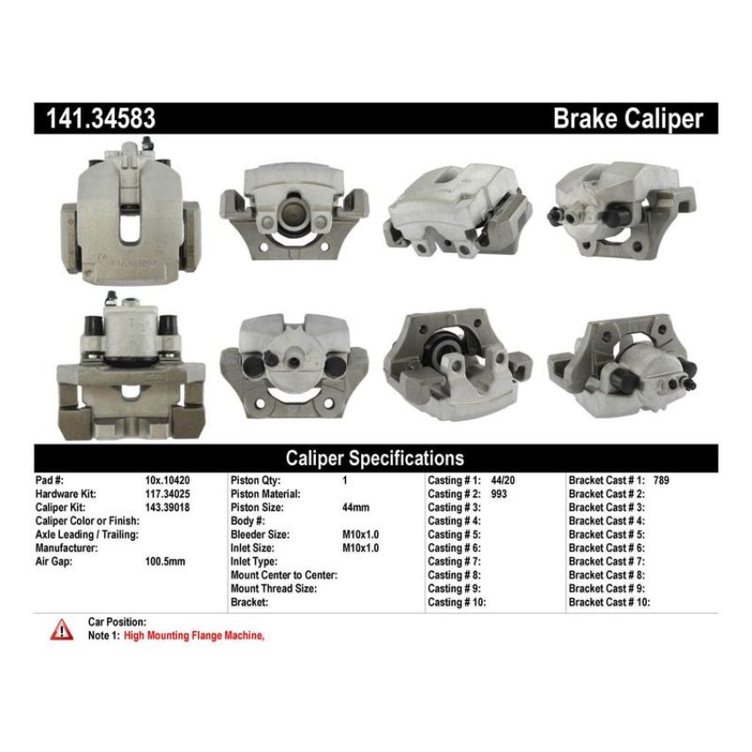 CENTRIC PARTS 141.34583 Centric Semi-Loaded Brake Caliper